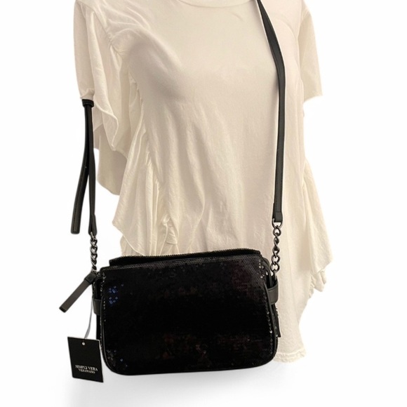 Simply Vera Wang Crossbody- Black Sparkly NWT - Picture 3 of 5